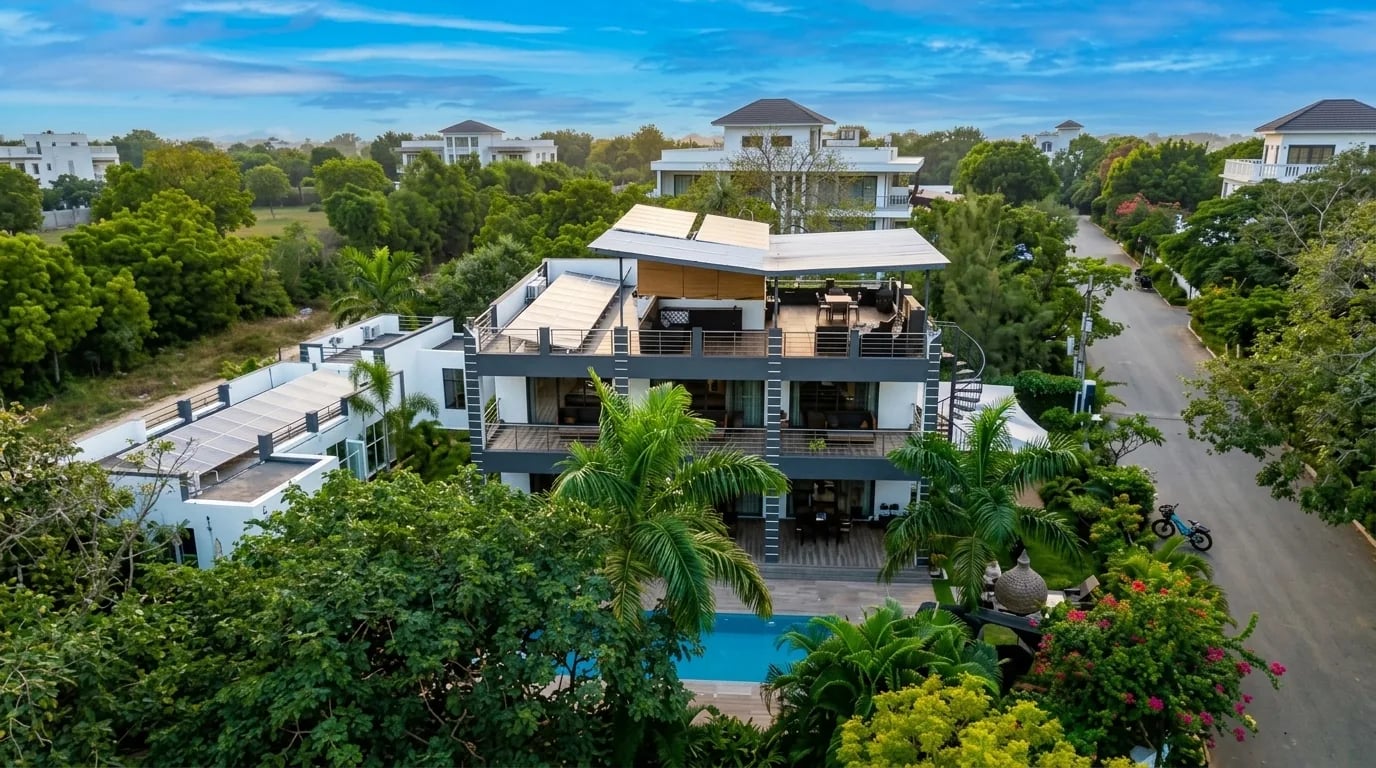 The Coastal Estate - 4-Bedroom Luxury Villa Compound with Private Swimming Pool, Solar Power & Tropical Garden Canopy in Diani Beach Kenya